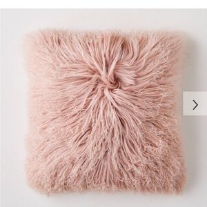 West Elm Mongolian Lamb Pillow - Rosette